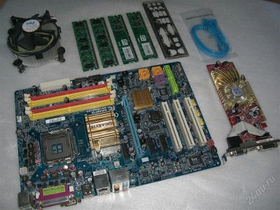 Лот: 2087469. Фото: 1. Комплект: материнская плата GigaByte... Материнские платы
