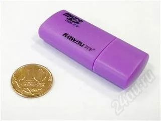 Лот: 132378. Фото: 1. кард-ридер microSD фиолетовый. Картридеры