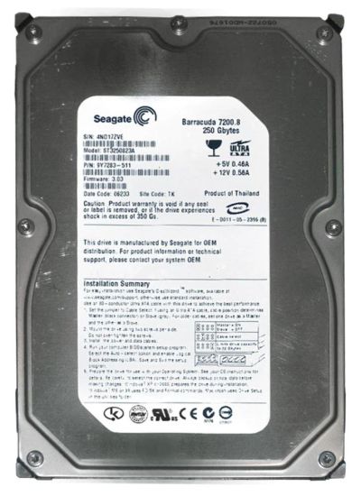 Лот: 13373316. Фото: 1. Seagate (ST3250823A) 250GB IDE. Жёсткие диски (HDD)