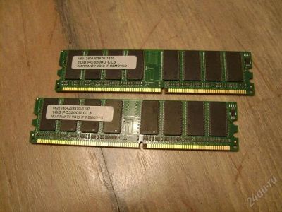 Лот: 1223733. Фото: 1. 2048mb ( 2 x 1024mb) DDR PC3200U... Оперативная память