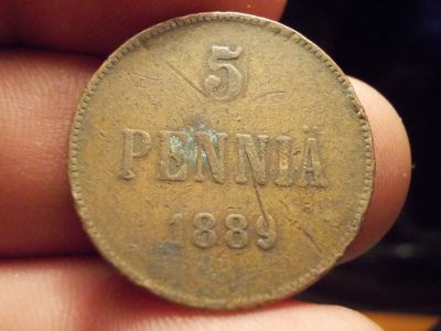 Лот: 12640023. Фото: 1. 5 пенни 1889 года. Русская Финляндия... Россия до 1917 года