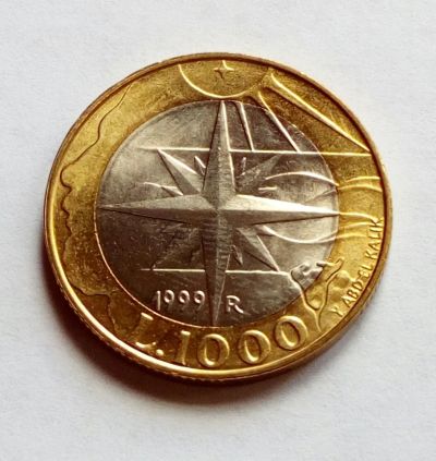 Лот: 17995030. Фото: 1. Сан-Марино. 1000 лир 1999 биметалл... Европа