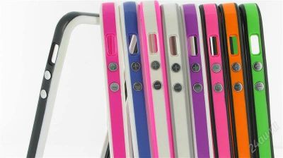 Лот: 2756954. Фото: 1. Бампер iPhone 5 цветной - новый... Чехлы, бамперы
