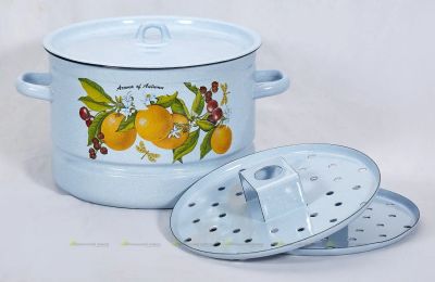 Лот: 14718354. Фото: 1. Мантоварка эмалированная 7,0л... Кастрюли