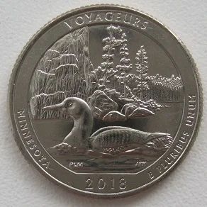 Лот: 11900273. Фото: 1. США 25 центов 2018. Миннесота... Америка