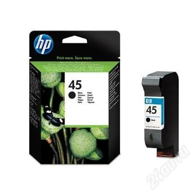 Лот: 2210115. Фото: 1. Чёрный струйный картридж HP 45... Картриджи, расходные материалы