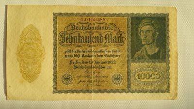 Лот: 12717546. Фото: 1. 10000 марок 1922 года - Веймарская... Германия и Австрия