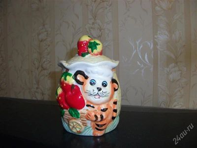 Лот: 2437678. Фото: 1. Сахарница с тигренком. Сервизы, наборы посуды