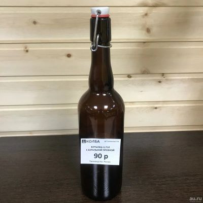 Лот: 12790263. Фото: 1. Бутылка 0,75 литра с бугельной... Контейнеры, банки