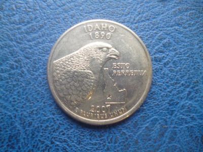 Лот: 11299357. Фото: 1. 25 центов 2007 года Штат Айдахо... Америка