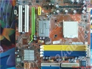 Лот: 454112. Фото: 1. Мамка winfast n15235 + AMD Sempron... Материнские платы