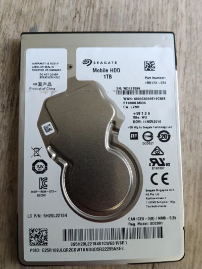 Лот: 23229245. Фото: 1. Жёсткий диск от ноутбука Seagate... Жёсткие диски (HDD)