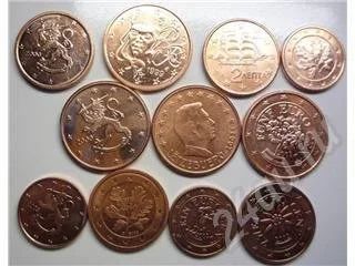 Лот: 312521. Фото: 1. Евро-центы. Набор монет разных... Европа