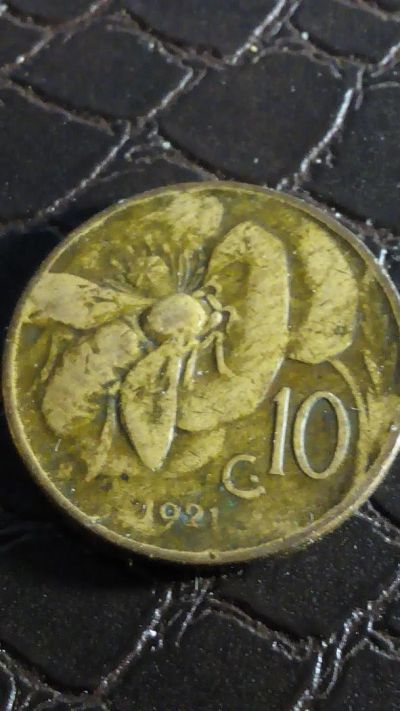 Лот: 10930420. Фото: 1. 712 Италия 10 чентезимо 1921 год. Европа