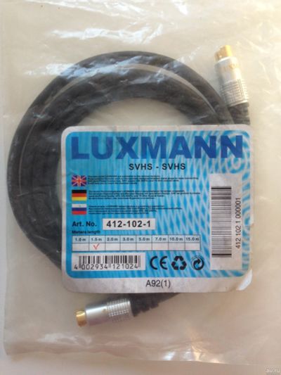 Лот: 13751778. Фото: 1. Кабель Luxmann SVHS-SVHS 1,5 метра. Шнуры, кабели, разъёмы
