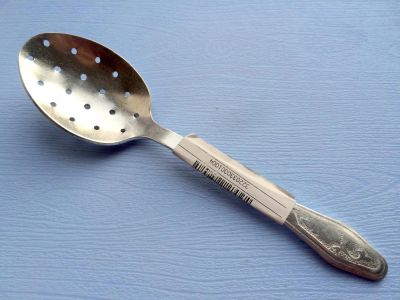 Лот: 5583311. Фото: 1. 🥄 Ложка с отверстиями алюминиевая... Кухонные аксессуары