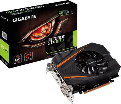 Лот: 11130514. Фото: 1. Видеокарта Gigabyte GTX 1070 Mini... Видеокарты