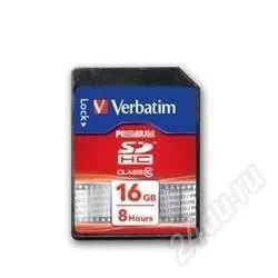 Лот: 1785191. Фото: 1. Флеш карта SDHC 16Gb Class10 Verbatim... Карты памяти