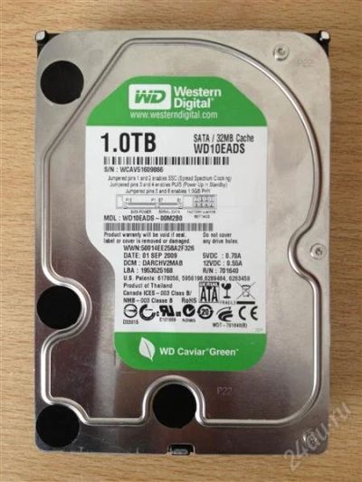 Лот: 2843002. Фото: 1. Жесткий диск Western Digital 10EADS... Жёсткие диски (HDD)