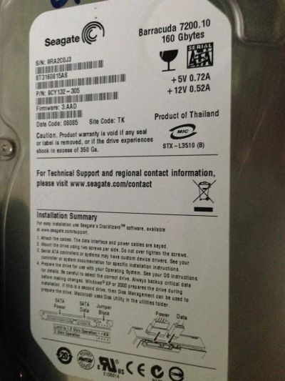 Лот: 3296736. Фото: 1. seagate жесткий диск HDD винчестер... Жёсткие диски (HDD)