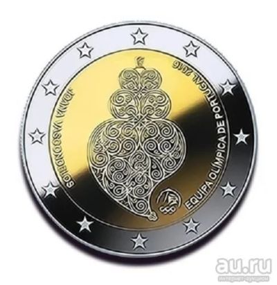 Лот: 7619140. Фото: 1. Португалия 2 евро 2016 года. Олимпийские... Европа