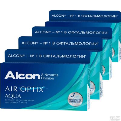 Лот: 9080480. Фото: 1. AIR Optix aqua (1уп=3шт). Контактные линзы