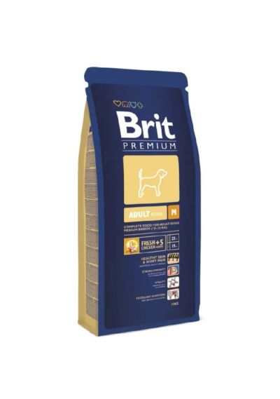 Лот: 5110730. Фото: 1. Корм Brit Premium Adult M для... Корма