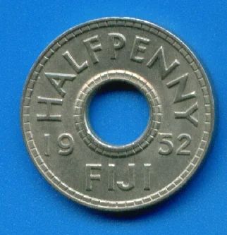 Лот: 8996195. Фото: 1. Фиджи 1/2 пенни 1952 Георг 6 прописью... Австралия и Океания