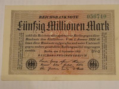 Лот: 3459310. Фото: 1. 50 миллионов марок Германия 1923... Германия и Австрия