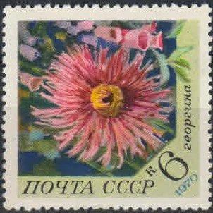 Лот: 17670086. Фото: 1. 1970, ноябрь. Цветы. н.с. № 3944. Марки