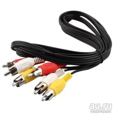 Лот: 16935724. Фото: 1. Кабель, видео шнур 3 RCA - 3 RCA... Дата-кабели, переходники