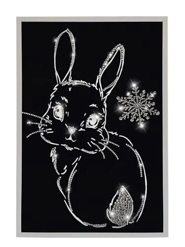 Лот: 21291636. Фото: 1. Картина Кролик со снежинкой с... Подарки на Новый год