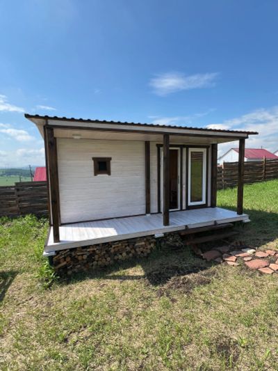 Лот: 23337398. Фото: 1. Каркасная баня 5*2,35 + терраса... Срубы, бани, дома