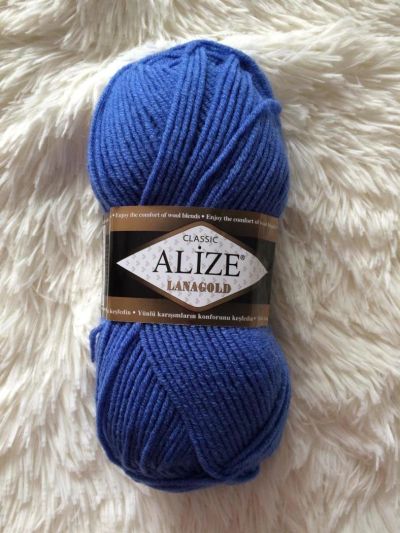 Лот: 9825439. Фото: 1. Пряжа Alize Lanagold 49% шерсть... Ткани, нитки, пряжа