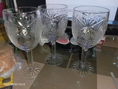 Лот: 25761833. Фото: 1. 3 бокала хрусталь цена за все. Кружки, стаканы, бокалы