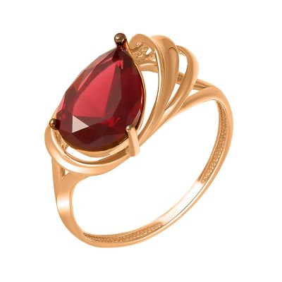 Лот: 23785145. Фото: 1. Кольцо TALANT из золота с гранатом. Кольца, перстни
