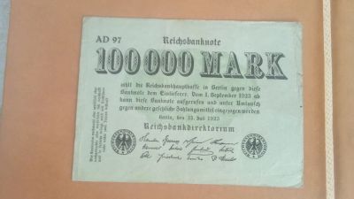 Лот: 25386118. Фото: 1. Германия. 100000 марок 1923г... Германия и Австрия