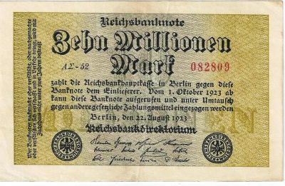 Лот: 16314520. Фото: 1. 10 000 000 марок 1923 год .Германия. Германия и Австрия