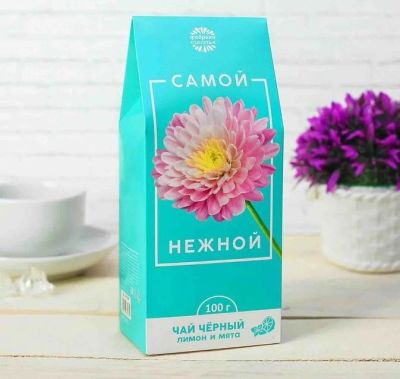 Лот: 11404042. Фото: 1. Чай чёрный 100 г с лимоном и мятой... Чай, кофе, какао
