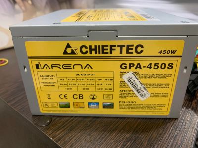 Лот: 21097995. Фото: 1. Блок питания 450w, chieftec. Корпуса, блоки питания