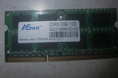 Лот: 12152950. Фото: 1. SO-DIMM DDR3 2Gb ASint. Оперативная память