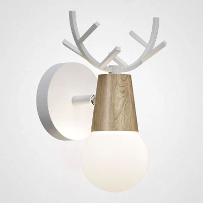 Лот: 21372311. Фото: 1. Бра С Рожками Deer A Wood/White... Люстры, потолочные и подвесные светильники