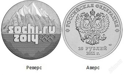 Лот: 383143. Фото: 1. 25 рублей Сочи 2014 Горы - в блистере... Россия после 1991 года
