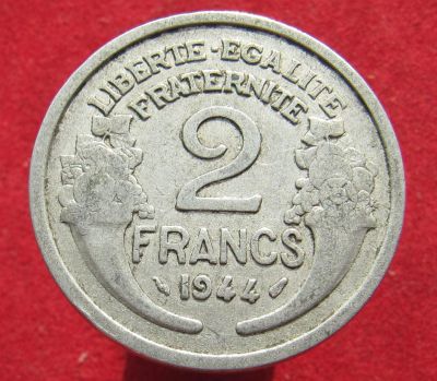 Лот: 15999341. Фото: 1. Франция 2 франка, 1944г. Остальные страны