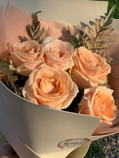 Лот: 16308874. Фото: 1. Букет «Розы априкот». Свежие цветы