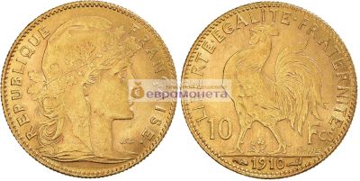 Лот: 19265083. Фото: 1. Франция Третья Республика 10 франков... Европа