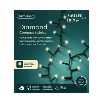 Лот: 16931585. Фото: 1. Гирлянда 18.7м LED diamond compact... Гирлянды, шарики, новогодние аксессуары