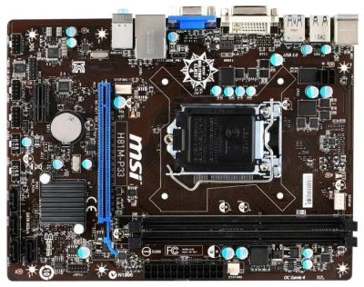 Лот: 12046222. Фото: 1. Материнская плата MSI H81M-P33... Материнские платы
