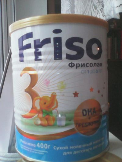 Лот: 5387689. Фото: 1. Смесь Friso фрисолак 3. Детское питание