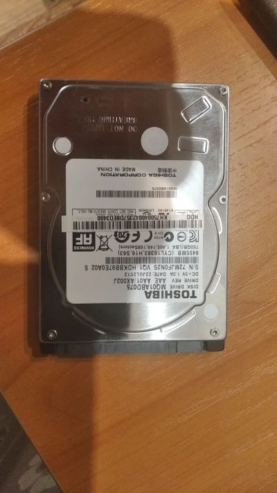 Лот: 18886112. Фото: 1. HDD Toshiba 750Gb, 2,5" для ноутбука. Жёсткие диски